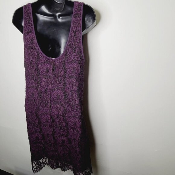 Aritzia Wilfred Grape Lace Scoop Neck Mini Dress - Picture 4 of 7